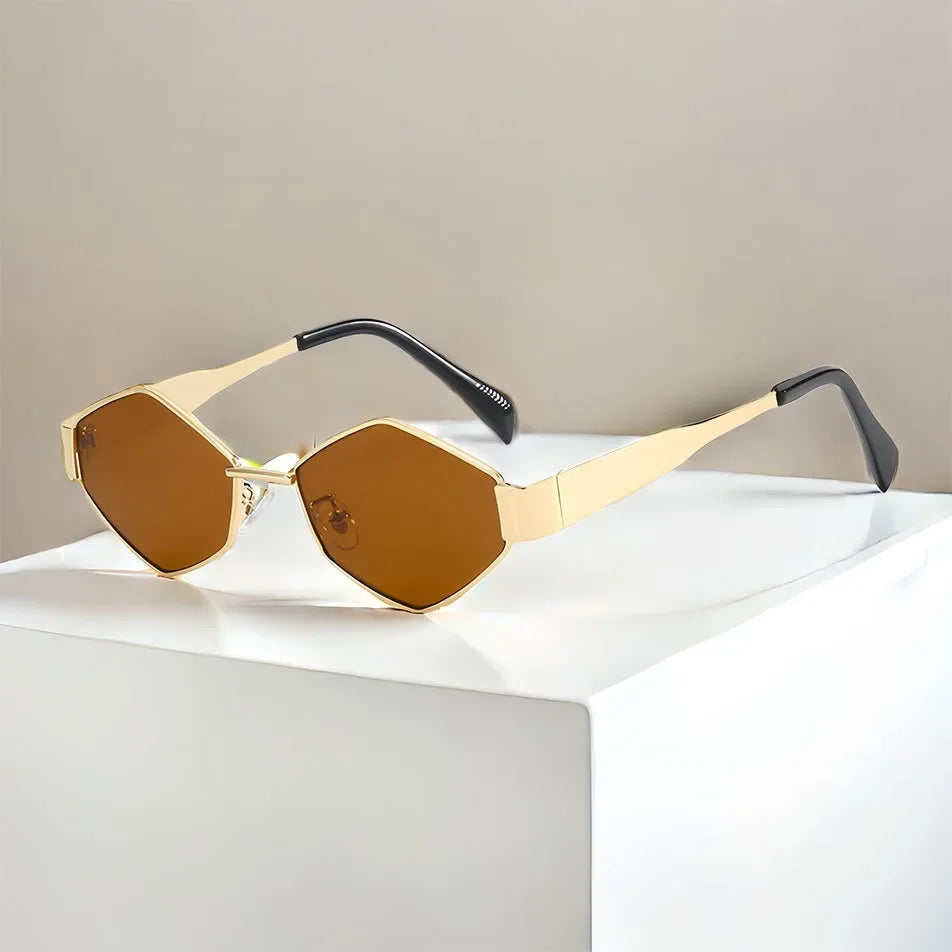 Ambesa Hexagon Luxury Sunglasses – Vintage Polygon Design | Unisex