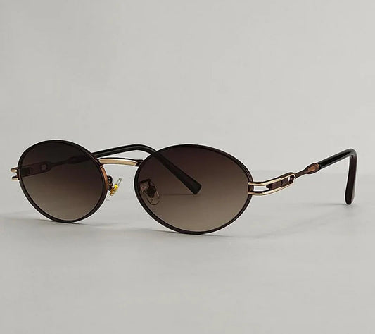 Ambesa Oval Vintage Sunglasses – UV400 Metal Frame | Unisex