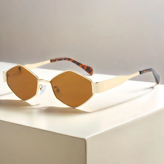 Ambesa Hexagon Luxury Sunglasses – Vintage Polygon Design | Unisex