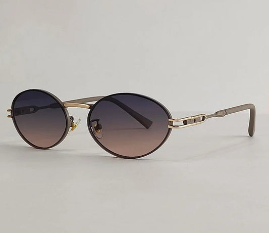 Ambesa Oval Vintage Sunglasses – UV400 Metal Frame | Unisex