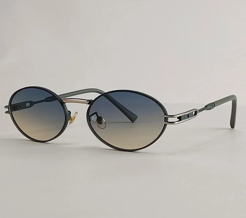 Ambesa Oval Vintage Sunglasses – UV400 Metal Frame | Unisex