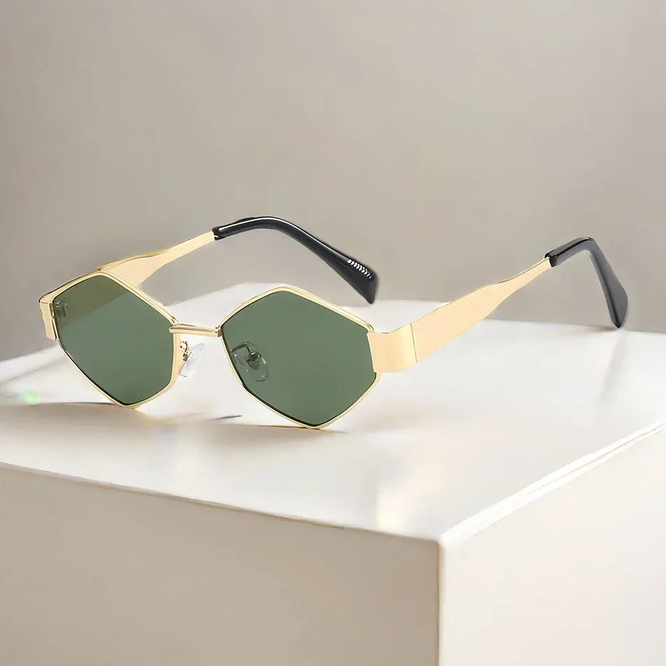 Ambesa Hexagon Luxury Sunglasses – Vintage Polygon Design | Unisex
